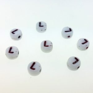 9011RW - 6mm Red and White Alphabet - L 9011RW - 6mm Red and White Alphabet - L