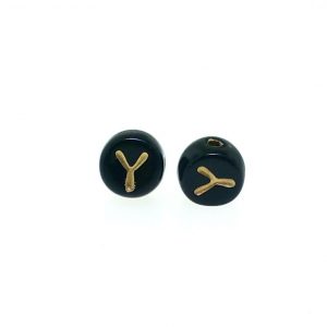 9011GB - 6mm Gold and Black Alphabet - Y 9011GB - 6mm Gold and Black Alphabet - Y