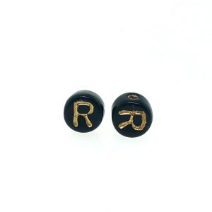 9011GB - 6mm Gold and Black Alphabet - R 9011GB - 6mm Gold and Black Alphabet - R