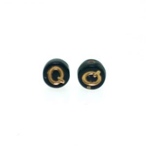 9011GB - 6mm Gold and Black Alphabet - Q 9011GB - 6mm Gold and Black Alphabet - Q