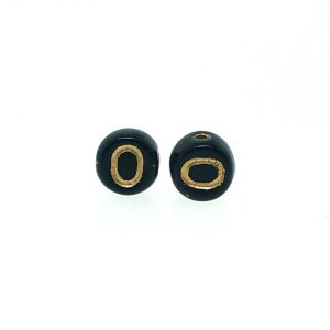 9011GB - 6mm Gold and Black Alphabet - O 9011GB - 6mm Gold and Black Alphabet - O