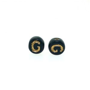 9011GB - 6mm Gold and Black Alphabet - G