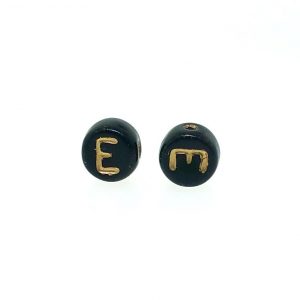 9011GB - 6mm Gold and Black Alphabet - E