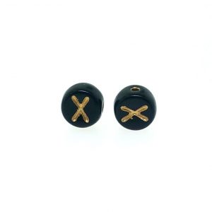 9011GB - 6mm Gold and Black Alphabet - X 9011GB - 6mm Gold and Black Alphabet - X