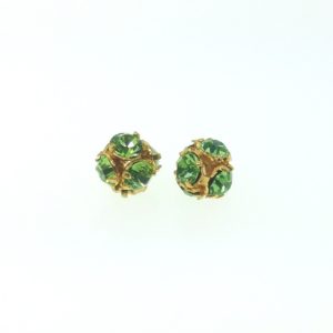 # 3705 - 5mm Swarovski Gold Plated Rhinestone Ball - Peridot
