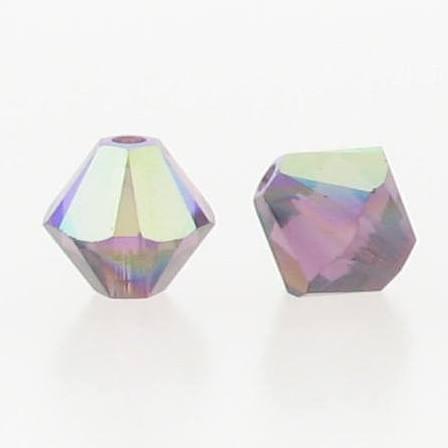 5301/5328 - 6mm Swarovski Bicone Crystal Bead - Amethyst AB 5301/5328 - 6mm Swarovski Bicone Crystal Bead - Amethyst AB