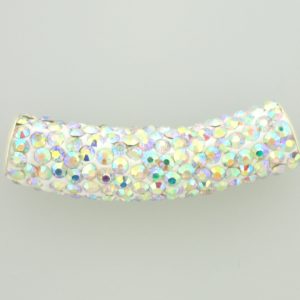 4219 - 9x36mm Shamballa Pave Tube - Crystal AB 4219 - 9x36mm Shamballa Pave Tube - Crystal AB