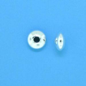 1285 - 4mm Sterling Silver Plain Round Saucer Bead 1285 - 4mm Sterling Silver Plain Round Saucer Bead