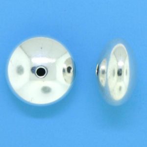 1291 - 10mm Sterling Silver Plain Round Saucer Bead 1291 - 10mm Sterling Silver Plain Round Saucer Bead