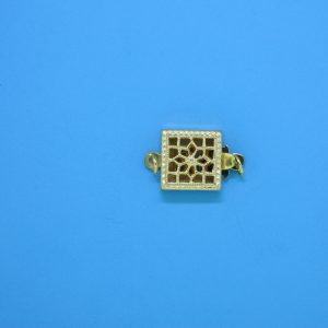 975 - 8mm Gold Filled Square Filigree Clasp 975 - 8mm Gold Filled Square Filigree Clasp