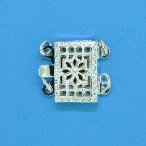 694 - Sterling Silver Round Filigree Three Strand Clasp 694 - Sterling Silver Round Filigree Three Strand Clasp