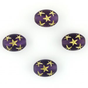 9021 - 13x10mm Gold Star Beads (Oval) -  Amethyst