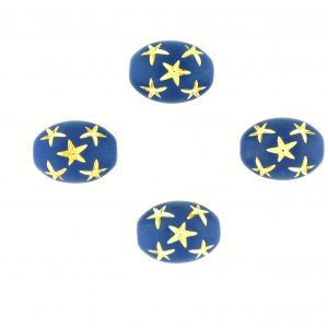 9021 - 13x10mm Gold Star Beads (Oval) - Blue
