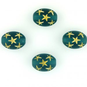 9021 - 13x10mm Gold Star Beads (Oval) - Emerald