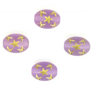 9021 - 13x10mm Gold Star Beads (Oval) - Light Amethyst