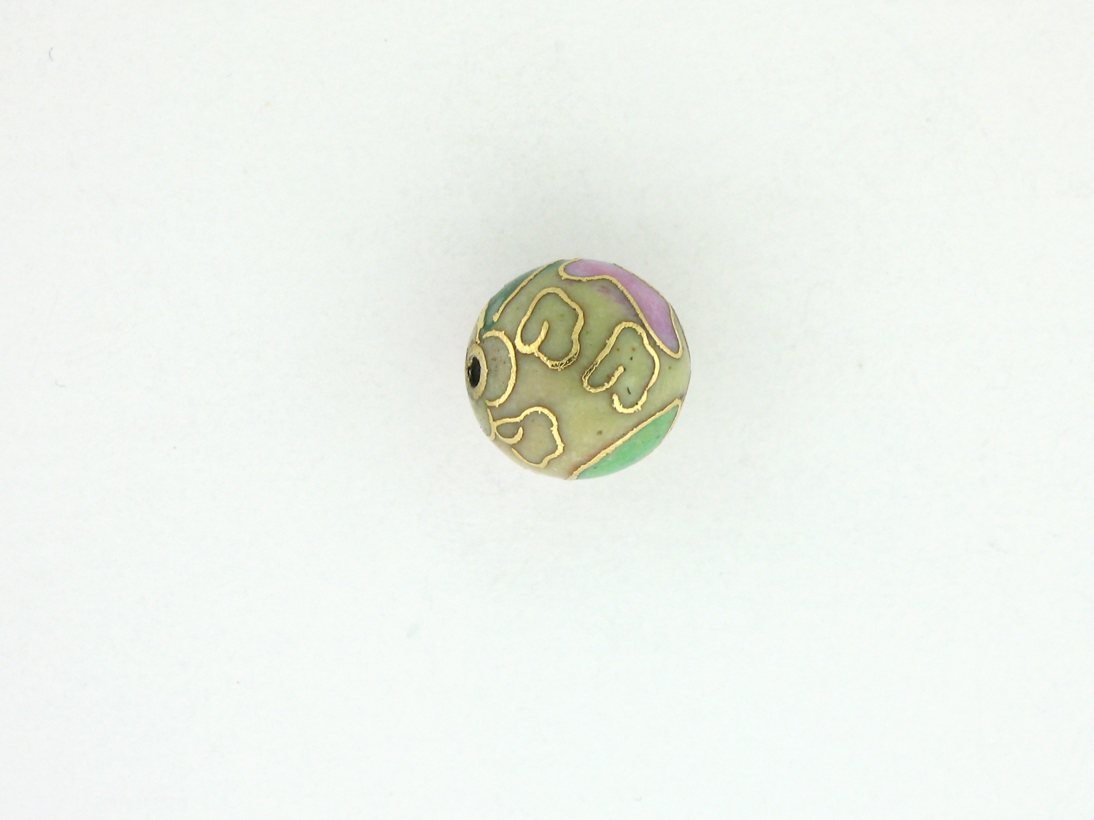 6006C - 6mm Round Cloisonne Bead - Pale Yellow 6006C - 6mm Round Cloisonne Bead - Pale Yellow