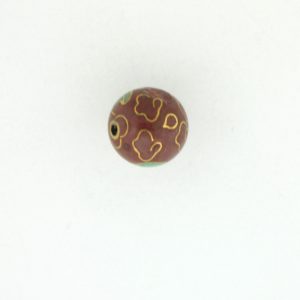 6014C - 14mm Round Cloisonne Bead - Brown 6014C - 14mm Round Cloisonne Bead - Brown
