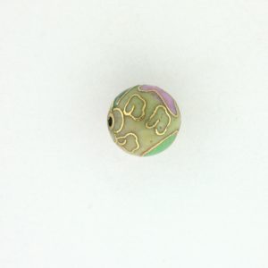 6014C - 14mm Round Cloisonne Bead - Pale Yellow 6014C - 14mm Round Cloisonne Bead - Pale Yellow