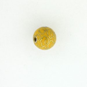 6014C - 14mm Round Cloisonne Bead - Yellow 6014C - 14mm Round Cloisonne Bead - Yellow