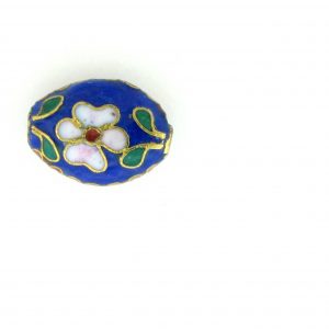 7012C - 12mm Flat Oval Cloisonne Bead - Blue 7012C - 12mm Flat Oval Cloisonne Bead - Blue