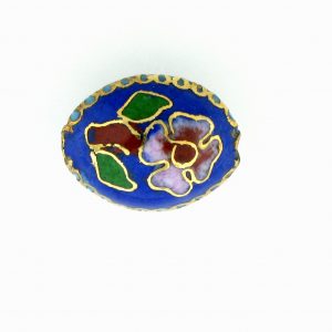 7015C - 15mm Flat Oval Cloisonne Bead - Blue 7015C - 15mm Flat Oval Cloisonne Bead - Blue