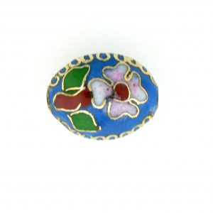 7015C - 15mm Flat Oval Cloisonne Bead - Light Blue 7015C - 15mm Flat Oval Cloisonne Bead - Light Blue