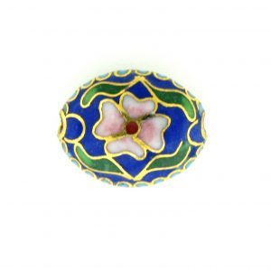 7016C - 16mm Flat Oval Cloisonne Bead - Blue 7016C - 16mm Flat Oval Cloisonne Bead - Blue