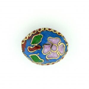 7016C - 16mm Flat Oval Cloisonne Bead - Light Blue 7016C - 16mm Flat Oval Cloisonne Bead - Light Blue