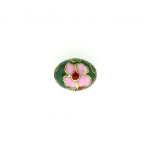 7311C - 11x9mm Oval Cloisonne Bead - Green