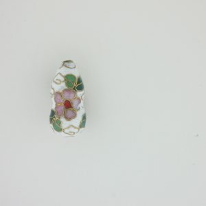 7450 - 20x9mm Fancy Cloisonne Bead - White