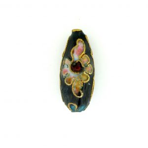 7523AW - 23x10mm Fancy Cloisonne Bead - Black 7523AW - 23x10mm Fancy Cloisonne Bead - Black