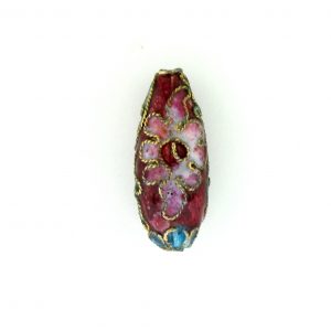 7523AW - 23x10mm Fancy Cloisonne Bead - Red 7523AW - 23x10mm Fancy Cloisonne Bead - Red