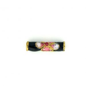 7703CW - 15x4mm Tube Cloisonne Bead - Black 7703CW - 15x4mm Tube Cloisonne Bead - Black