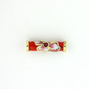7703CW - 15x4mm Tube Cloisonne Bead - Red 7703CW - 15x4mm Tube Cloisonne Bead - Red