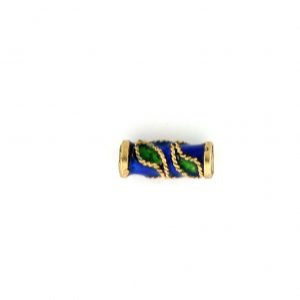 7705CW - 10x4mm Tube Cloisonne Bead - Blue