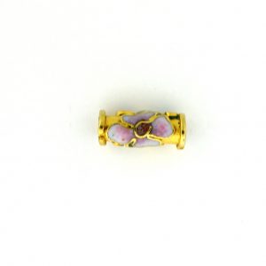 7705CW - 10x4mm Tube Cloisonne Bead - Gold