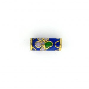 7706C - 10x4mm Tube Cloisonne Bead - Blue 7706C - 10x4mm Tube Cloisonne Bead - Blue