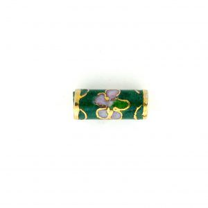 7706C - 10x4mm Tube Cloisonne Bead - Green 7706C - 10x4mm Tube Cloisonne Bead - Green