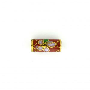 7706C - 10x4mm Tube Cloisonne Bead - Red 7706C - 10x4mm Tube Cloisonne Bead - Red
