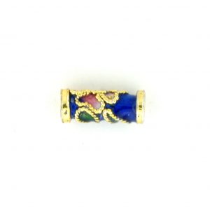 7707CW - 10x4mm Tube Cloisonne Bead - Blue 7707CW - 10x4mm Tube Cloisonne Bead - Blue