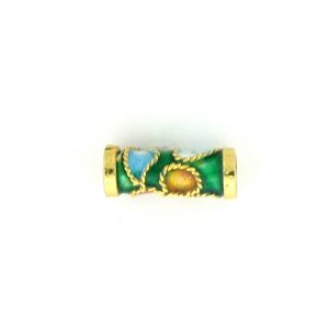 7707CW - 10x4mm Tube Cloisonne Bead - Green 7707CW - 10x4mm Tube Cloisonne Bead - Green
