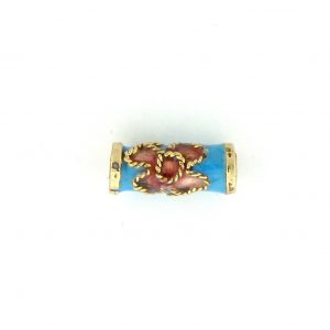 7707CW - 10x4mm Tube Cloisonne Bead - Turquoise 7707CW - 10x4mm Tube Cloisonne Bead - Turquoise