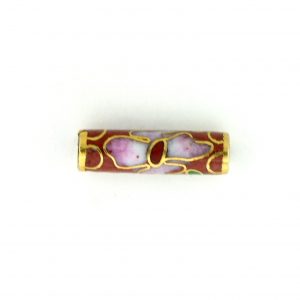 7708C - 13x4mm Tube Cloisonne Bead - Brown 7708C - 13x4mm Tube Cloisonne Bead - Brown