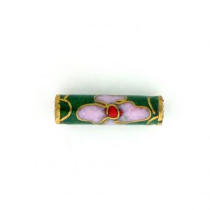 7708C - 13x4mm Tube Cloisonne Bead - Green 7708C - 13x4mm Tube Cloisonne Bead - Green