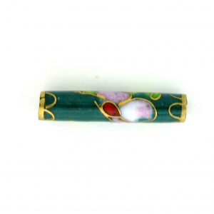 7709C - 20x4mm Tube Cloisonne Bead - Green 7709C - 20x4mm Tube Cloisonne Bead - Green