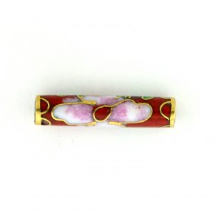 7709C - 20x4mm Tube Cloisonne Bead - Red 7709C - 20x4mm Tube Cloisonne Bead - Red