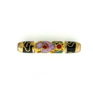 7710CG - 20x4mm Tube Cloisonne Bead - Black 7710CG - 20x4mm Tube Cloisonne Bead - Black