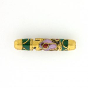 7710CG - 20x4mm Tube Cloisonne Bead - Green 7710CG - 20x4mm Tube Cloisonne Bead - Green
