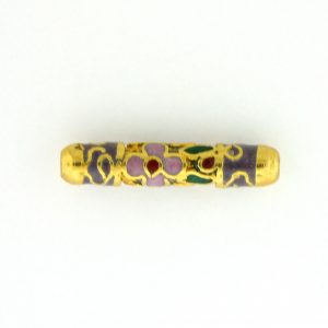 7710CG - 20x4mm Tube Cloisonne Bead - Purple 7710CG - 20x4mm Tube Cloisonne Bead - Purple