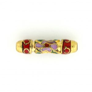 7710CG - 20x4mm Tube Cloisonne Bead - Red 7710CG - 20x4mm Tube Cloisonne Bead - Red